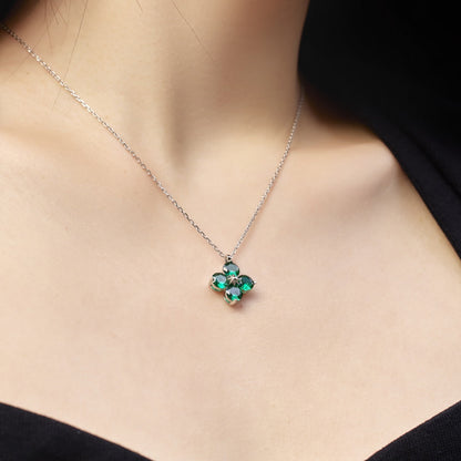 [baslovejewels]Four-Leaf Clover And Eight-Pointed Star Necklace
