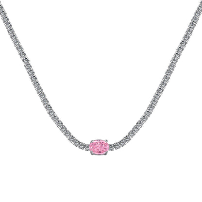 [baslovejewels]1.0 Carat Shining Oval Cut Necklace