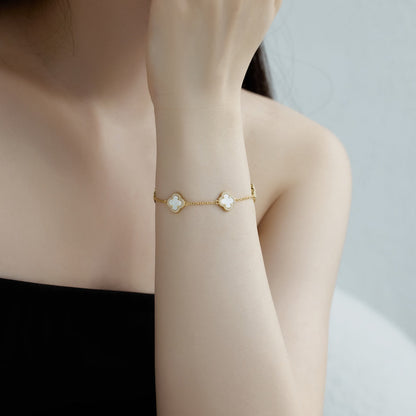 [baslovejewels]Four-Leaf Clover Exquisite Bracelet