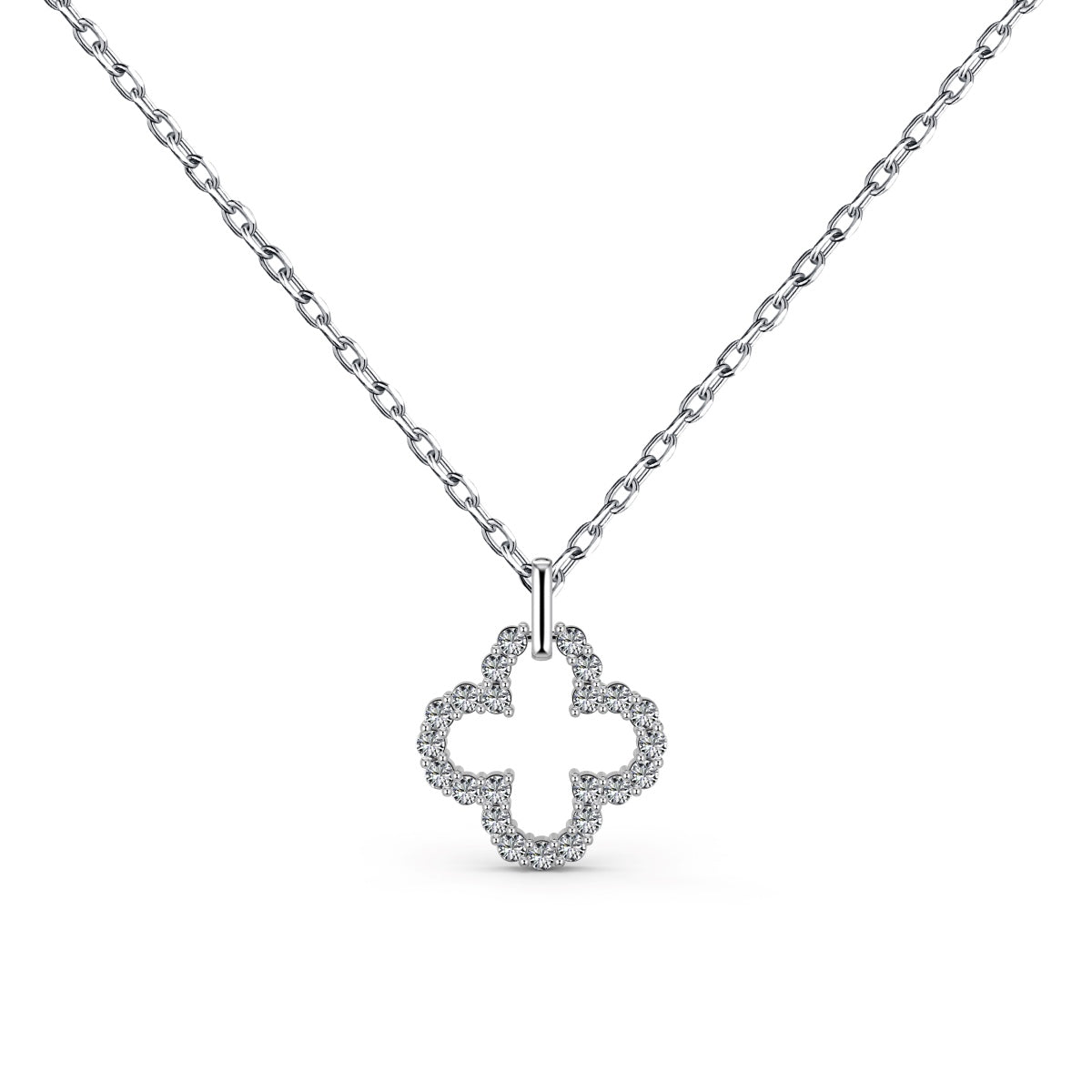 [baslovejewels]Four-Leaf Clover Hollow Design Exquisite Necklace
