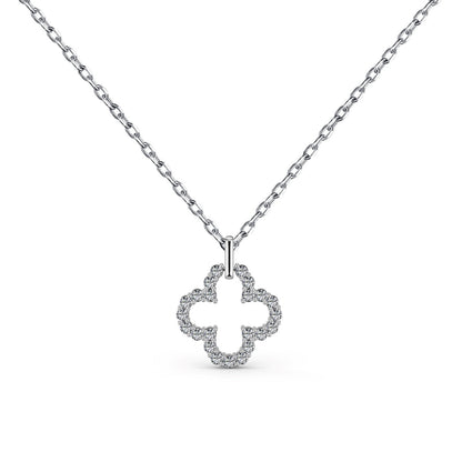 [baslovejewels]Four-Leaf Clover Hollow Design Exquisite Necklace