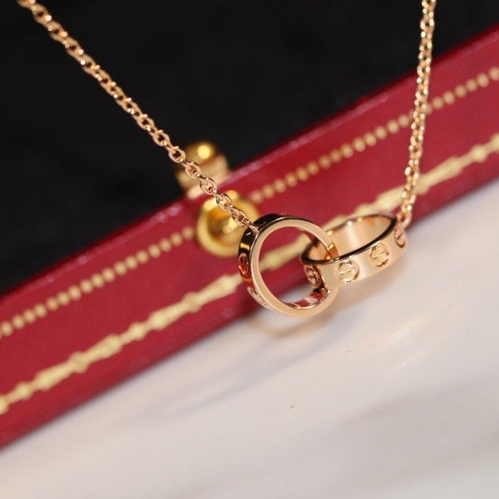 [baslovejewels]LOVE NECKLACE PINK GOLD AND SILVER