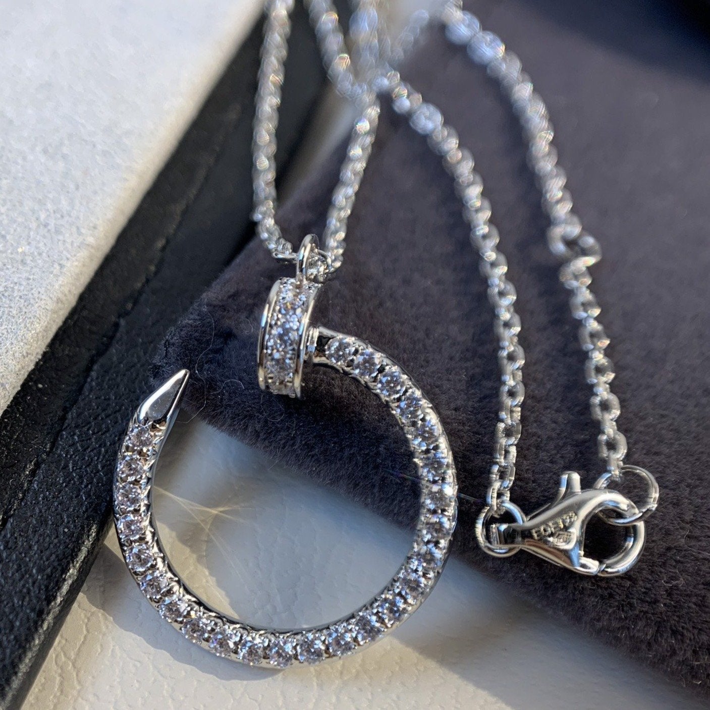 [baslovejewels]JUSTE NECKLACE SILVER DIAMONDS