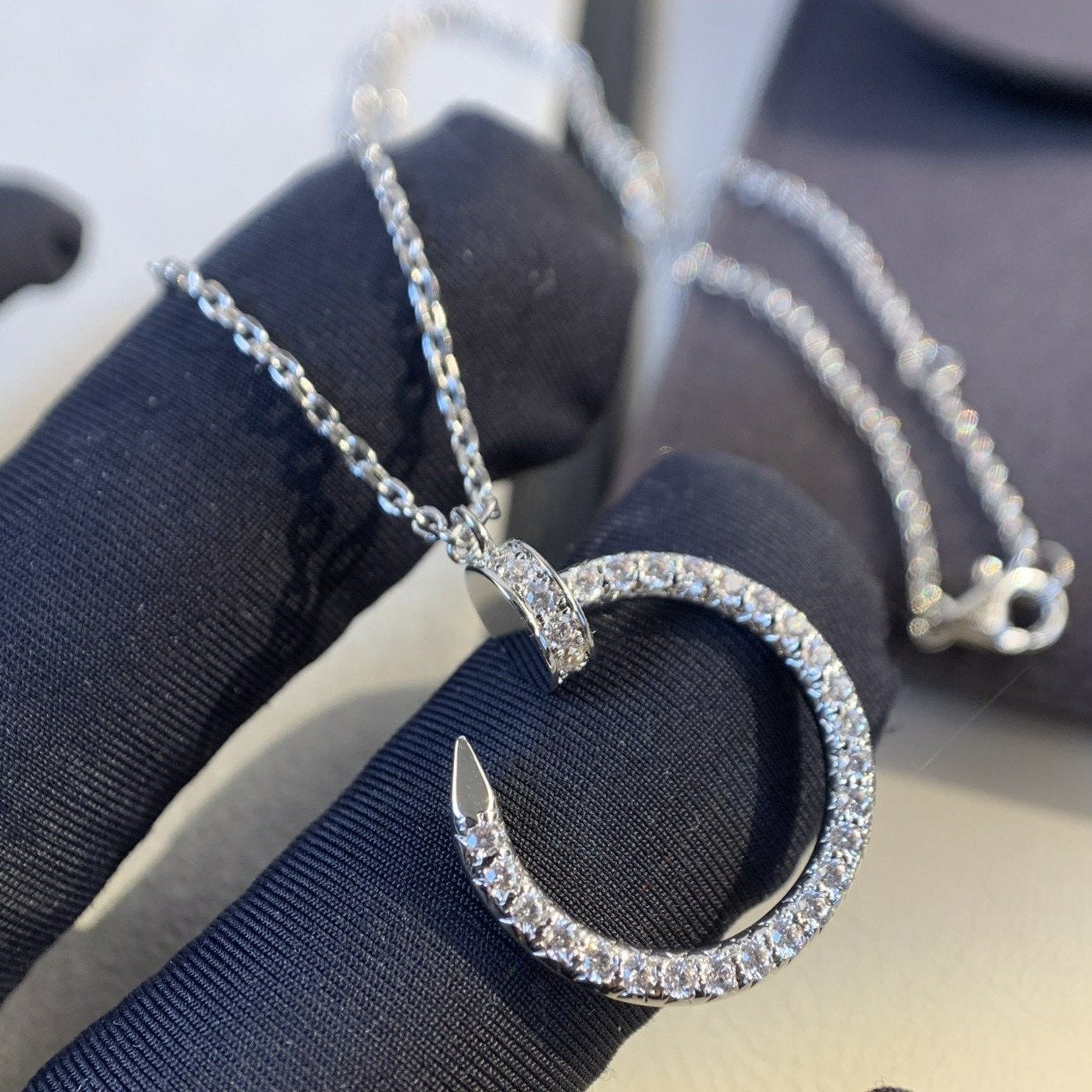 [baslovejewels]JUSTE NECKLACE SILVER DIAMONDS