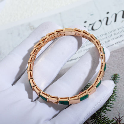 [baslovejewels]SERPENTI BRACELET PINK GOLD MALACHITE