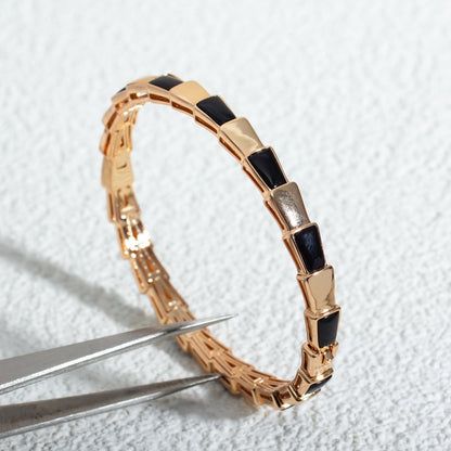 [baslovejewels]SERPENTI BRACELET PINK GOLD ONYX