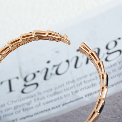 [baslovejewels]SERPENTI BRACELET PINK GOLD ONYX