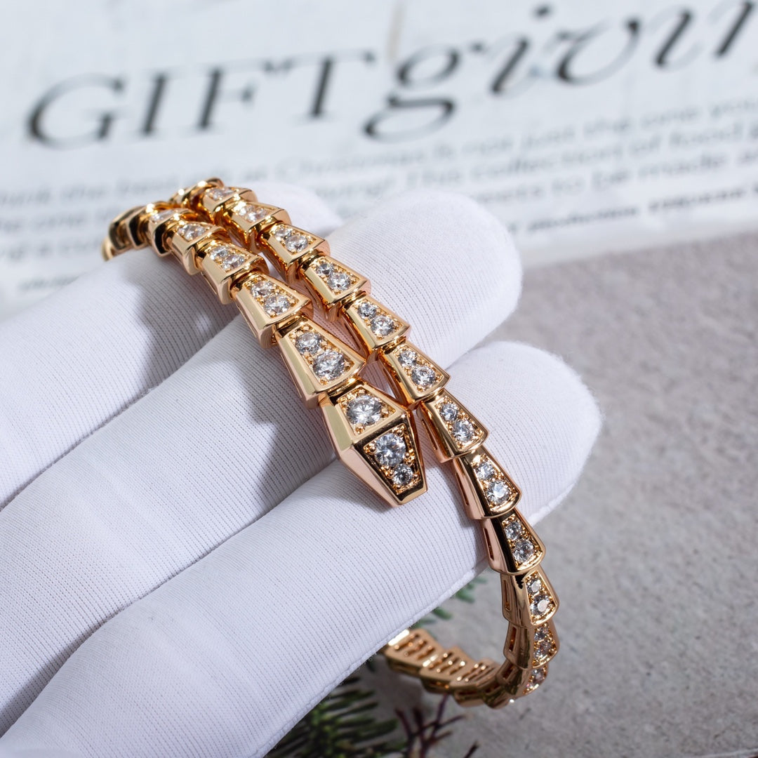 [baslovejewels]SERPENTI BRACELET 6.8MM PINK GOLD DIAMOND