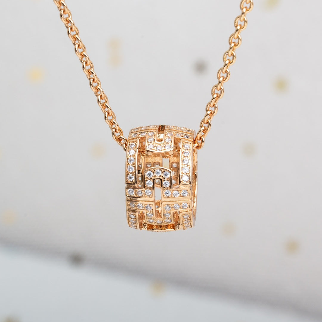 [baslovejewels]PARENTESI NECKLACE PINK GOLD DIAMOND