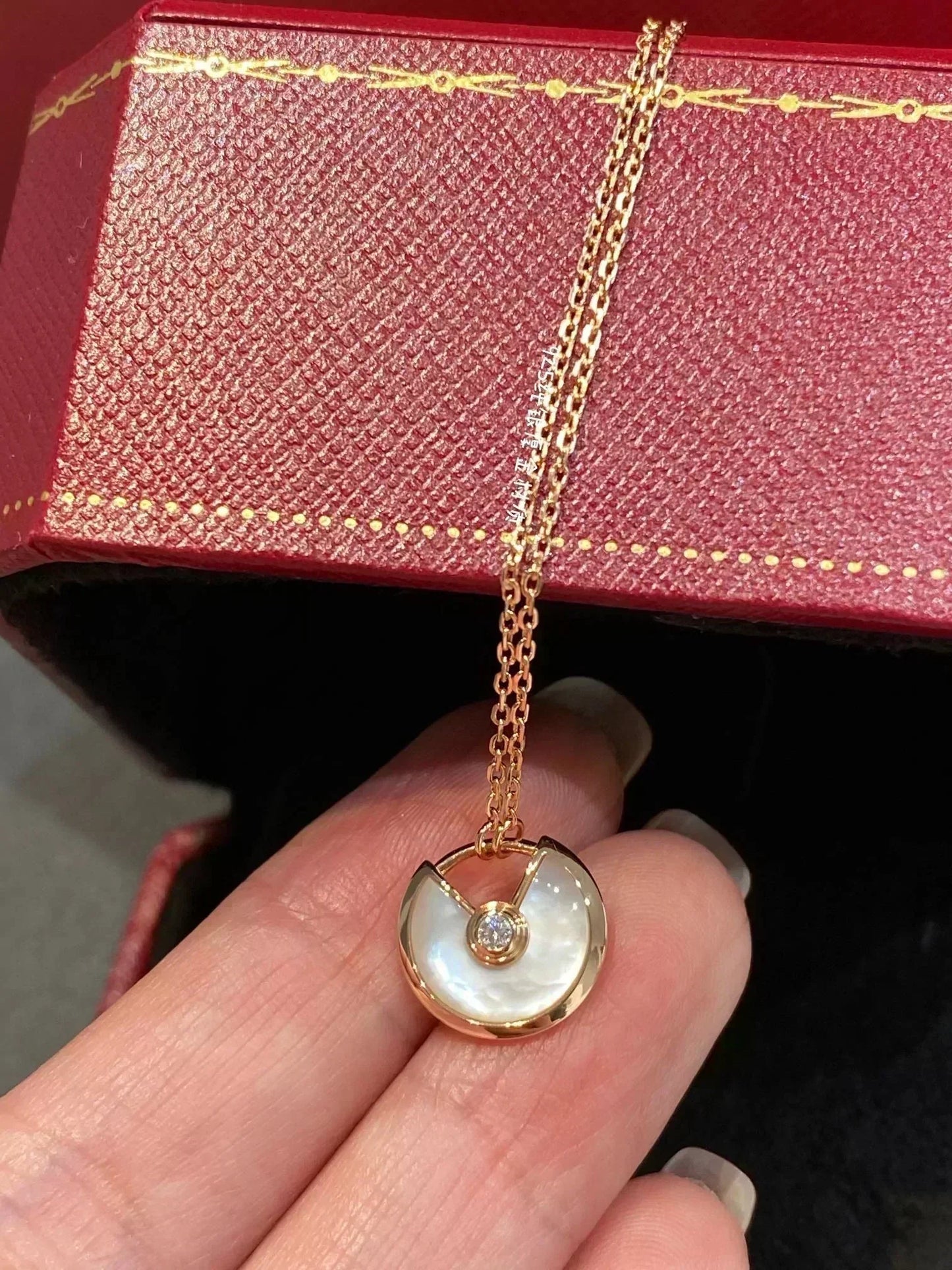[baslovejewels]AMULETTE ROSE GOLD MOP NECKLACE