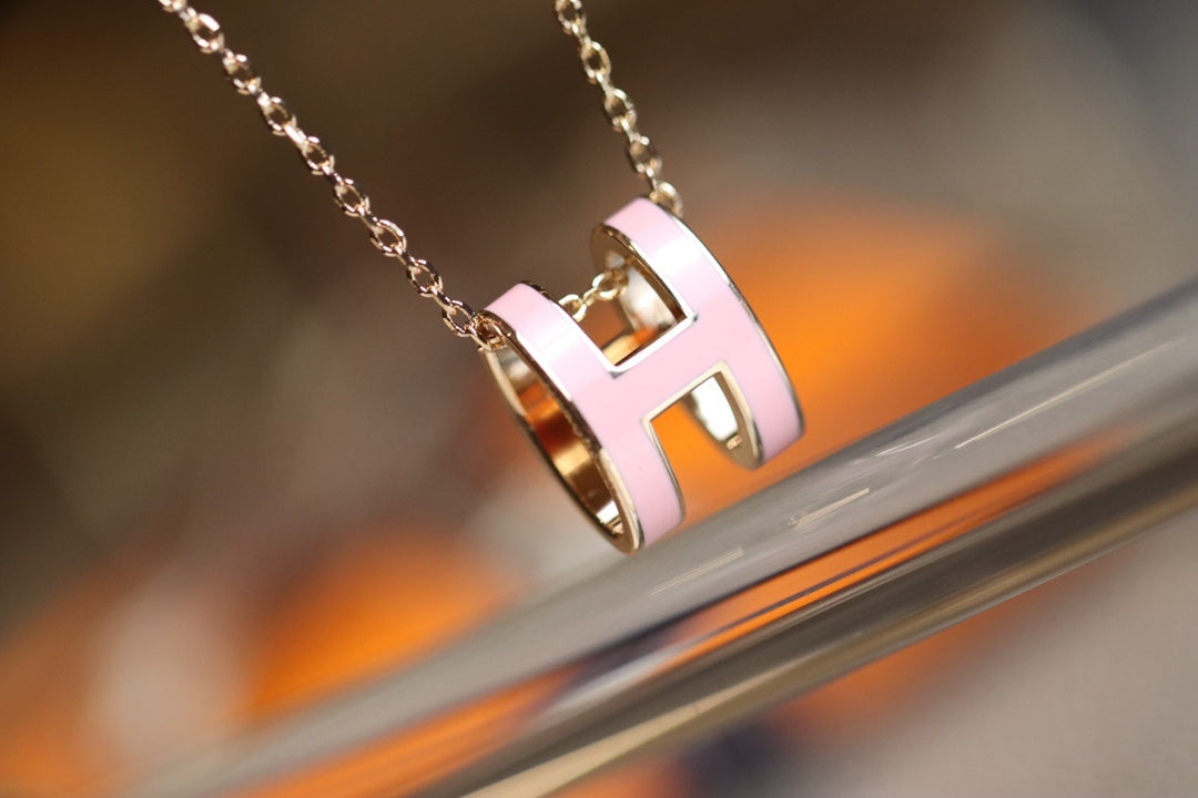 [baslovejewels]POP H PEDANT PINK GOLD
