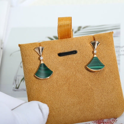 [baslovejewels]DREAM MALACHITE PINK GOLD EARRINGS