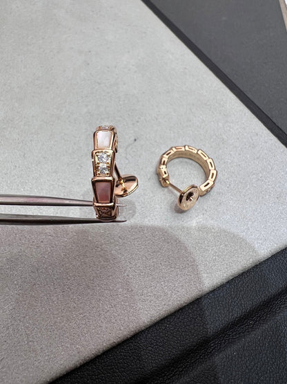 [baslovejewels]SERPENTI MOP PINK GOLD EARRINGS