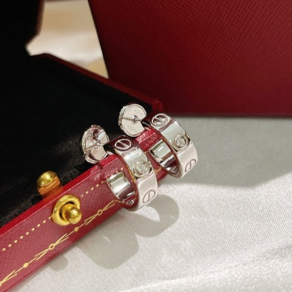 [baslovejewels]LOVE EARRINGS 5.7MM 2 DIAMONDS