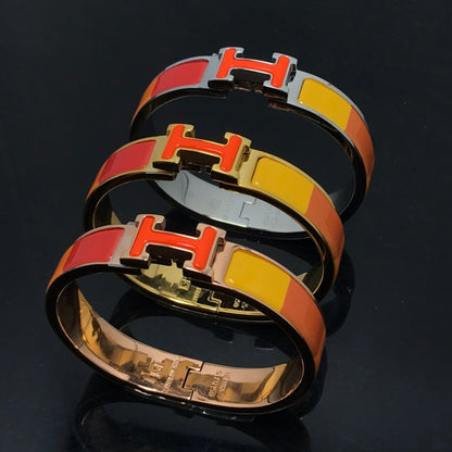 [baslovejewels]H BRACELET ORANGE RAINBOW CERAMIC