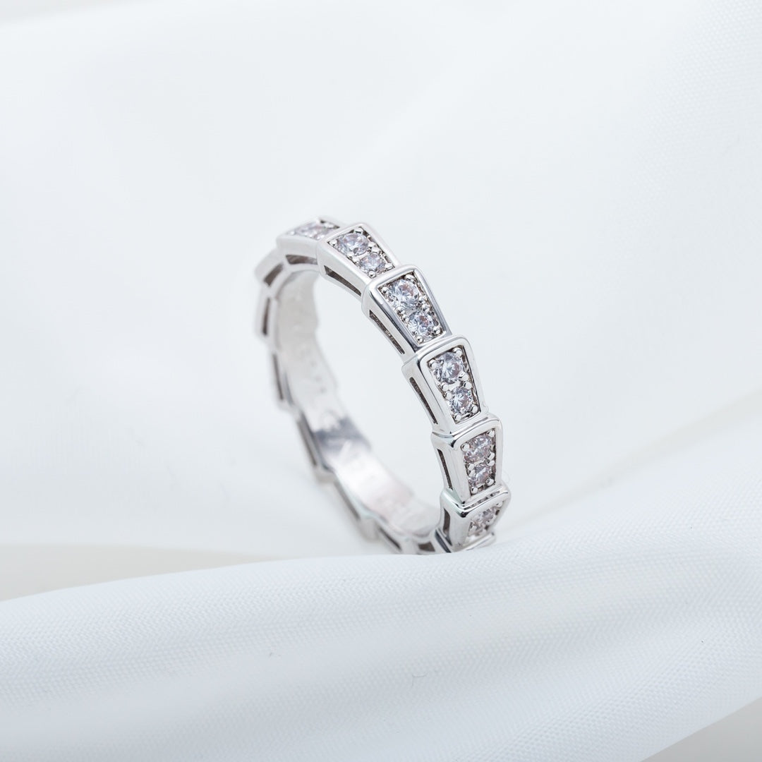 [baslovejewels]SERPENTI RING SILVER DIAMOND PAVED 3MM