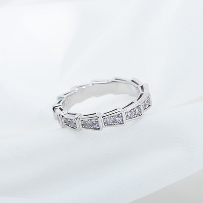 [baslovejewels]SERPENTI RING SILVER DIAMOND PAVED 3MM