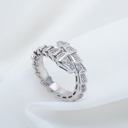 [baslovejewels]SERPENTI RING SILVER DIAMOND PAVED 4MM