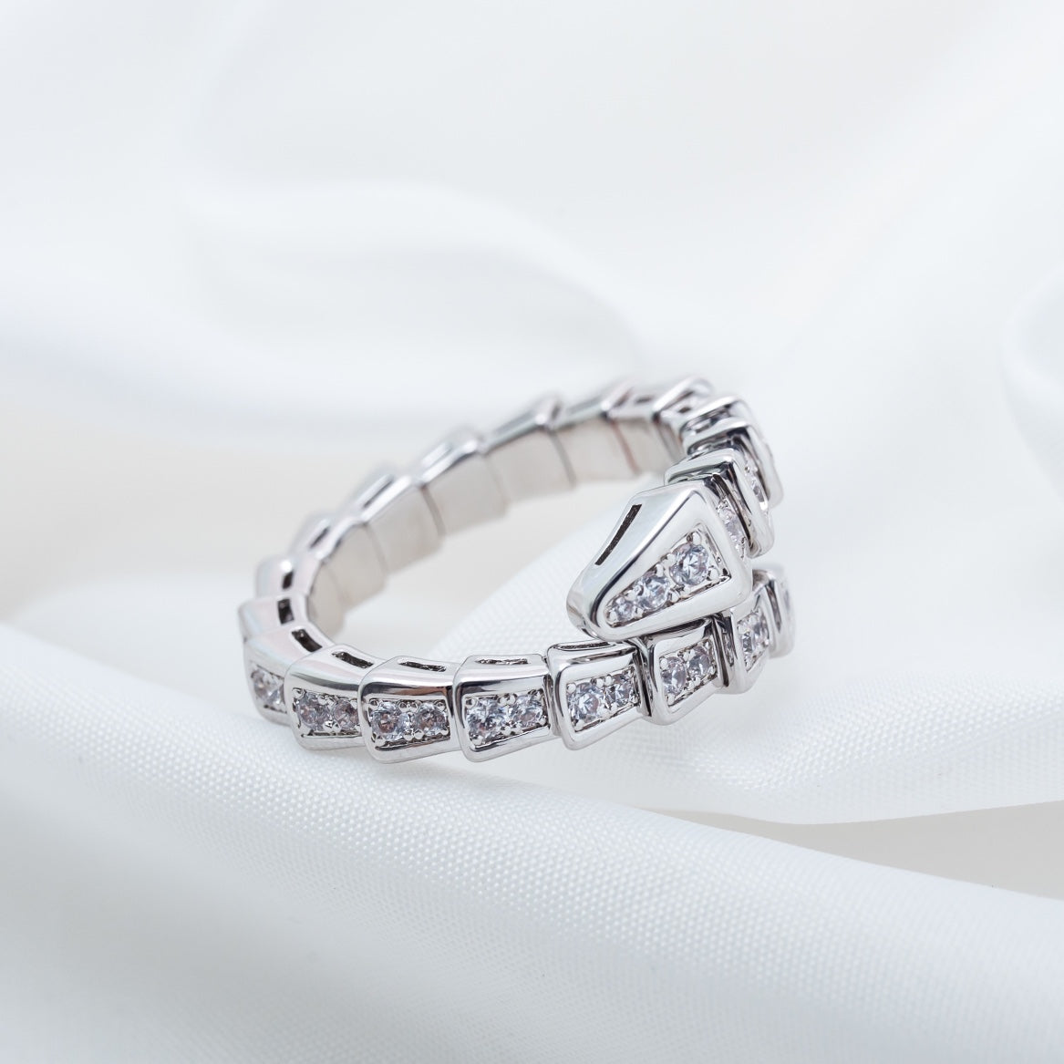 [baslovejewels]SERPENTI RING SILVER DIAMOND PAVED 4MM