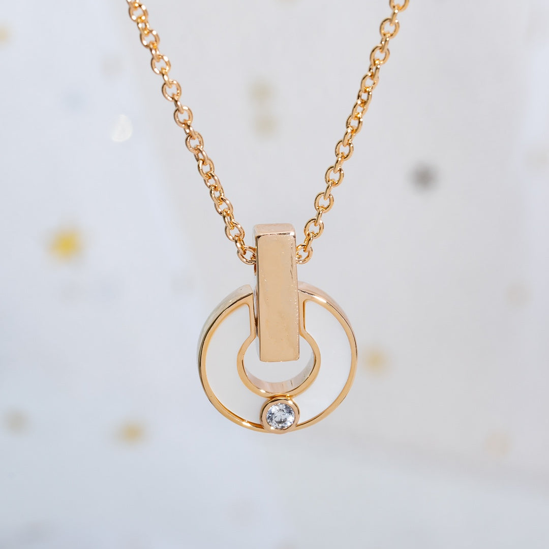 [baslovejewels]GARI NECKLACE PINK GOLD MOP