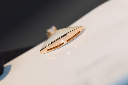 [baslovejewels]DREAM NECKLACE WHITE MOP PINK GOLD 1 DIAMOND