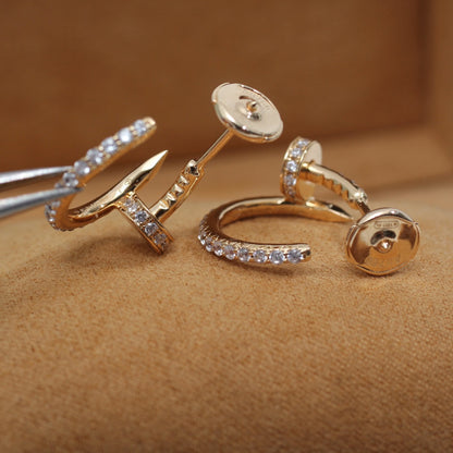 [baslovejewels]JUSTE EARRINGS 12.75MM PINK GOLD DIAMOND