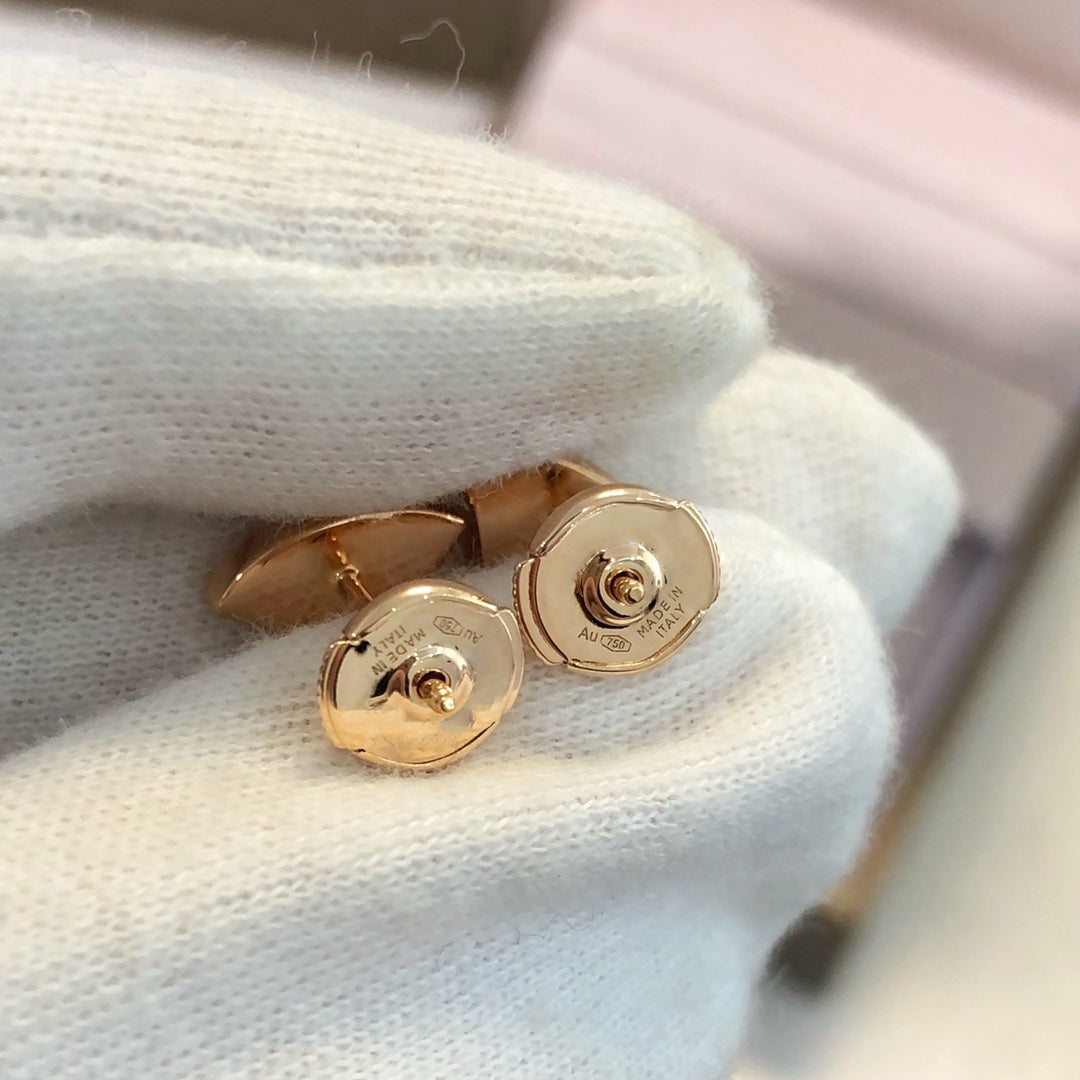 [baslovejewels]DREAM EARRINGS 3 MOTIFS ONYX MOP PINK GOLD