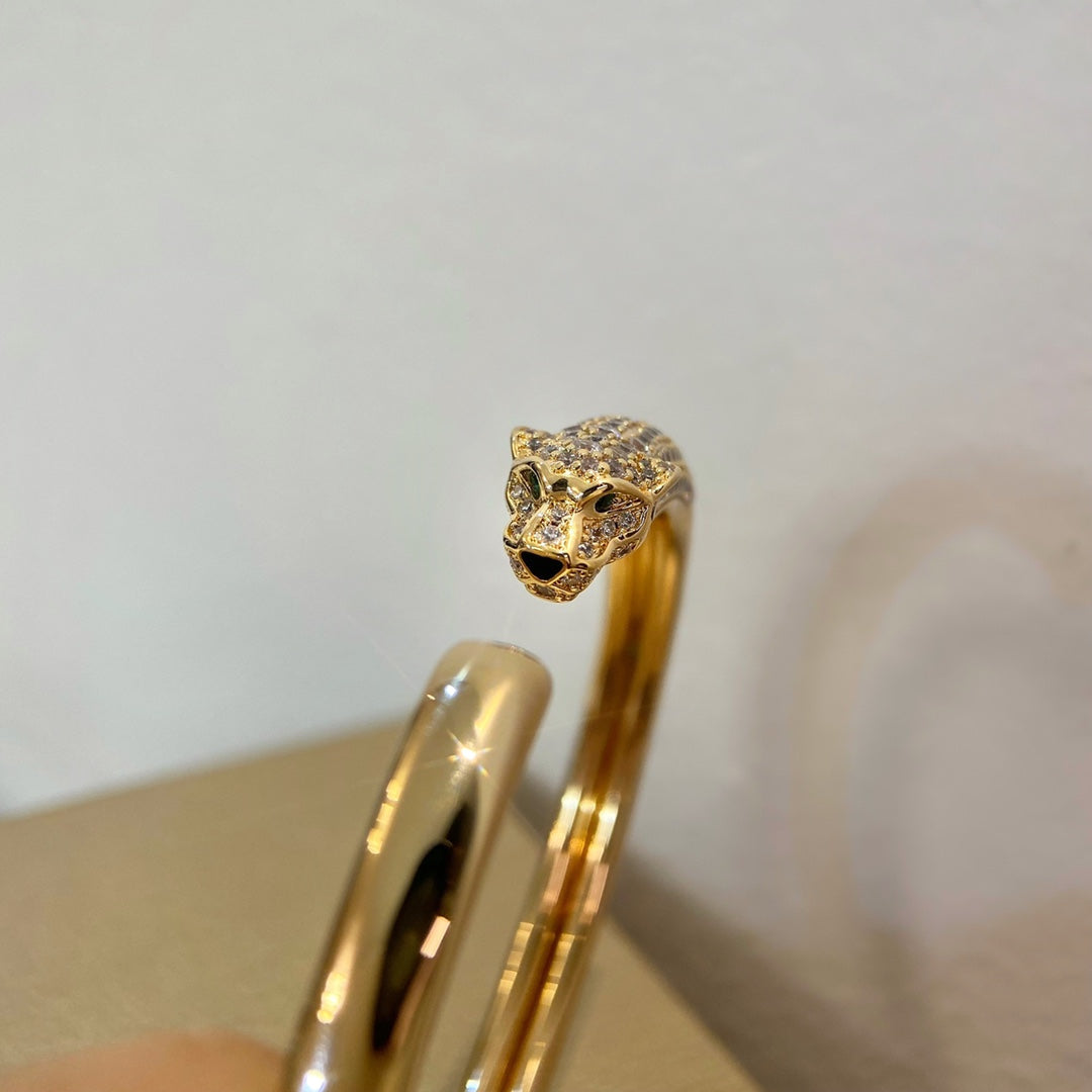 [baslovejewels]PANTHERE GOLD DIAMOND OPEN BRACELET