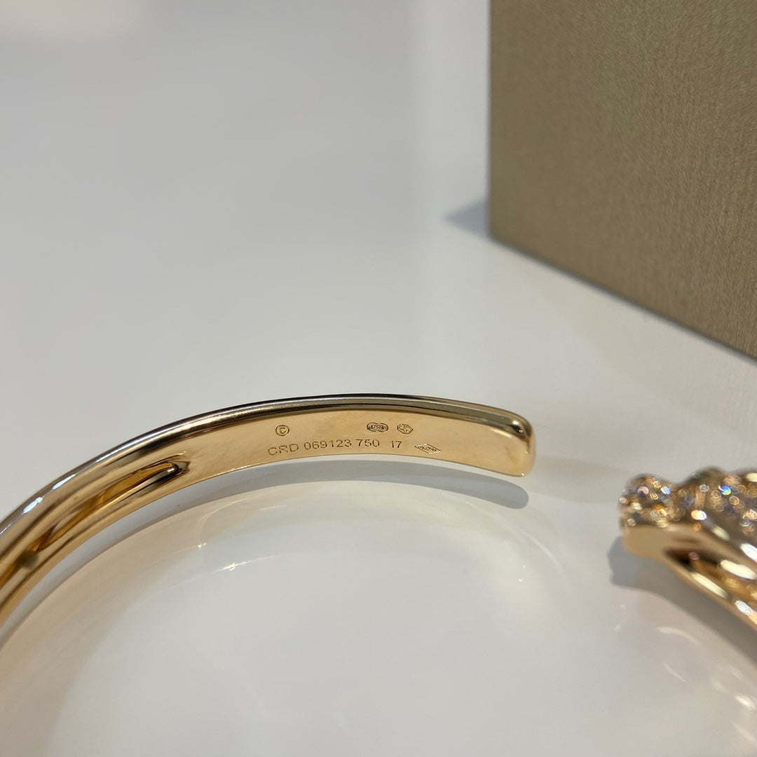 [baslovejewels]PANTHERE GOLD DIAMOND OPEN BRACELET