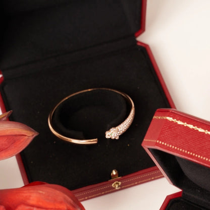 [baslovejewels]PANTHERE ROSE GOLD DIAMOND OPEN BRACELET