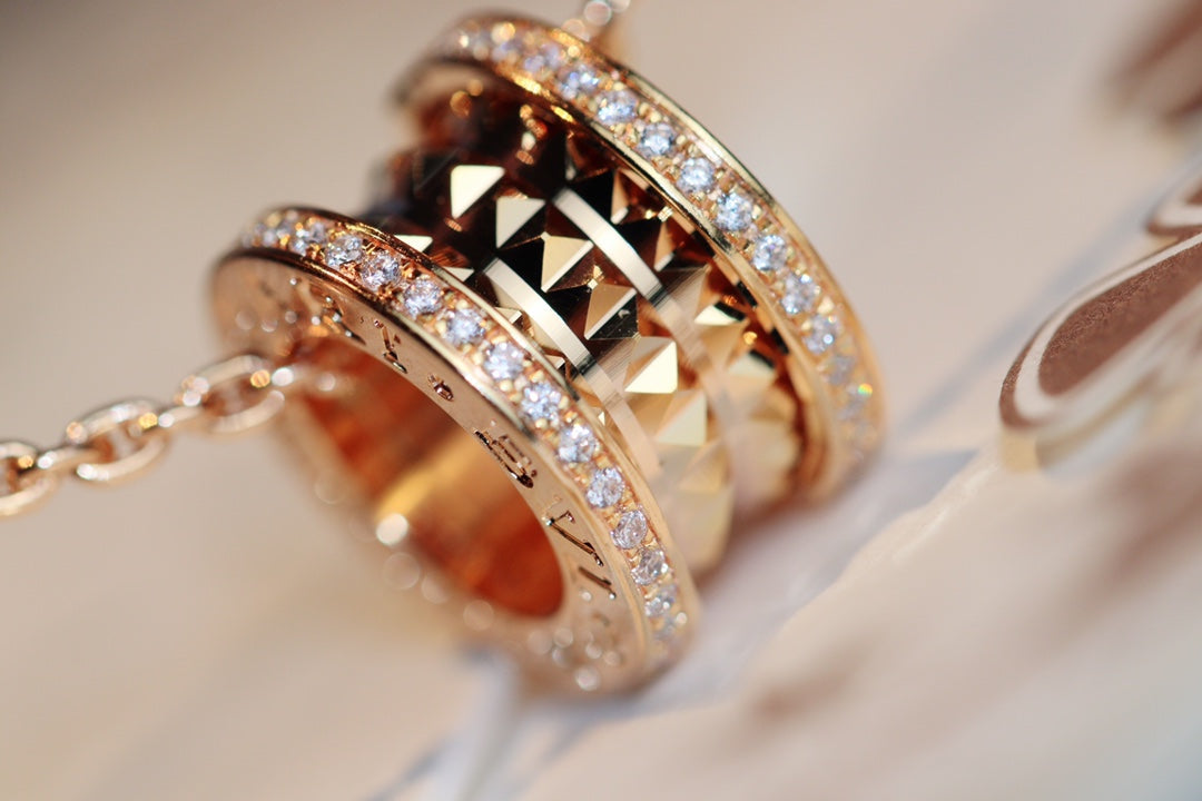 [baslovejewels]ZERO 1 ROCK PEDANT PINK GOLD NECKLACE