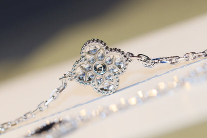 [baslovejewels]CLOVER 20 MOTIFS ONYX DIAMOND SILVER