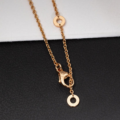 [baslovejewels]ZERO 1 WHITE CERAMIC PINK GOLD DIAMOND NECKLACE