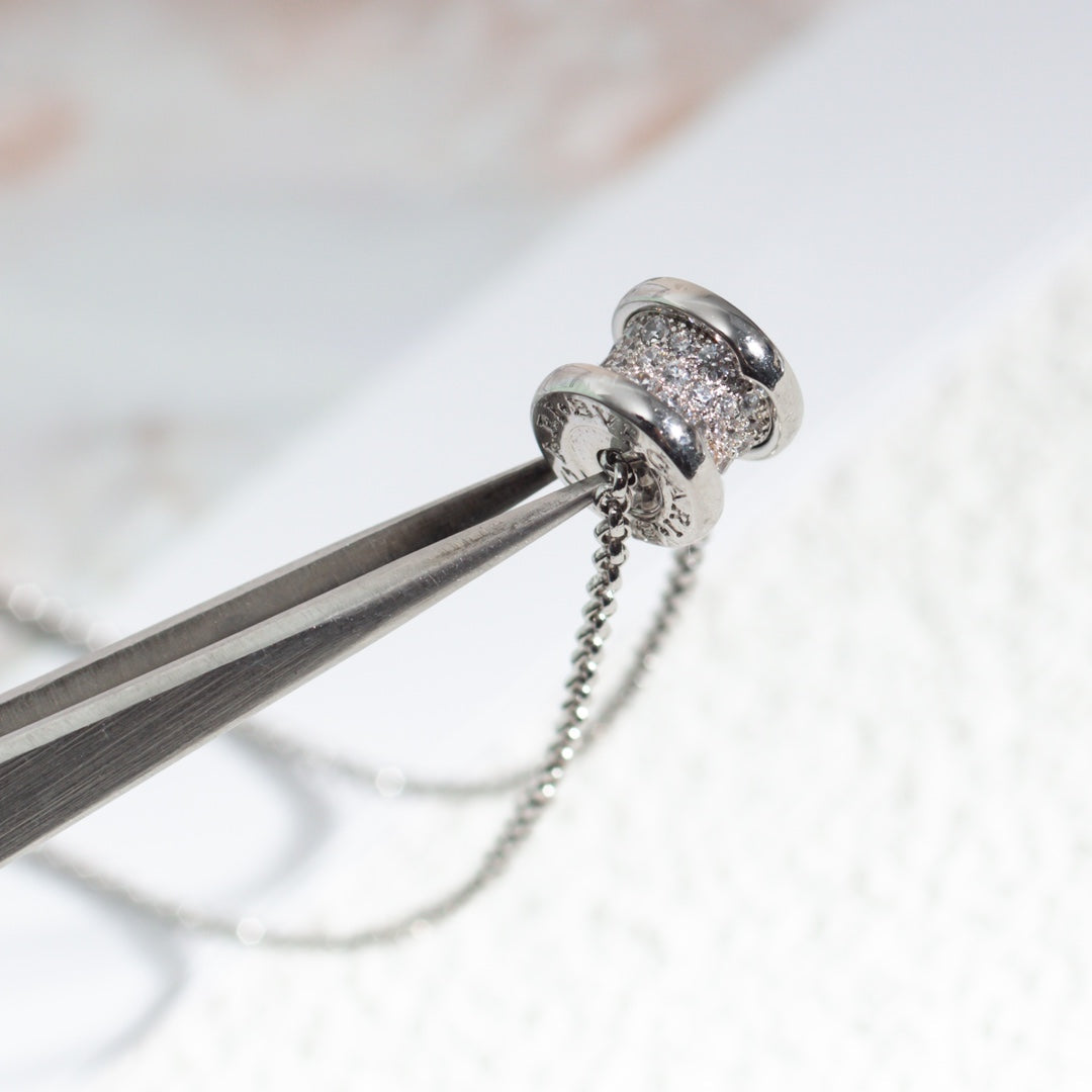 [baslovejewels]ZERO 1 SILVER DIAMOND NECKLACE