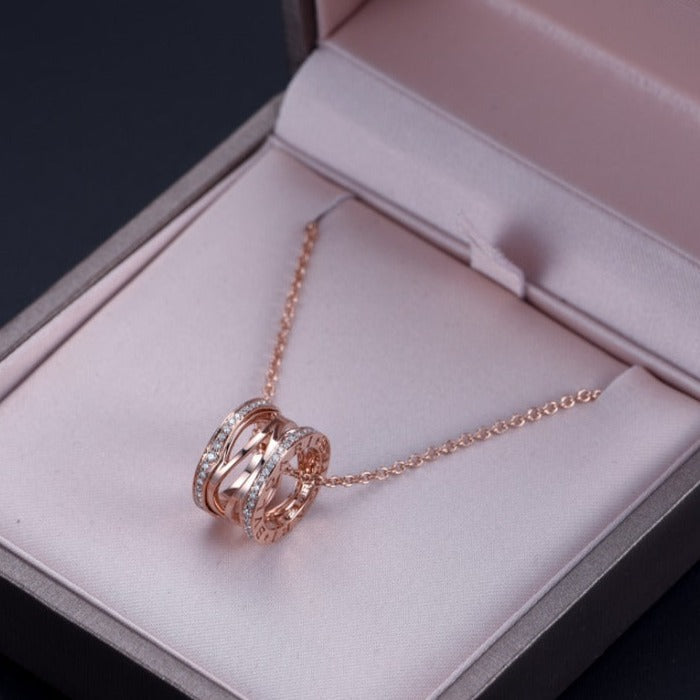 [baslovejewels]ZERO 1 PINK GOLD DIAMOND OPEN NECKLACE