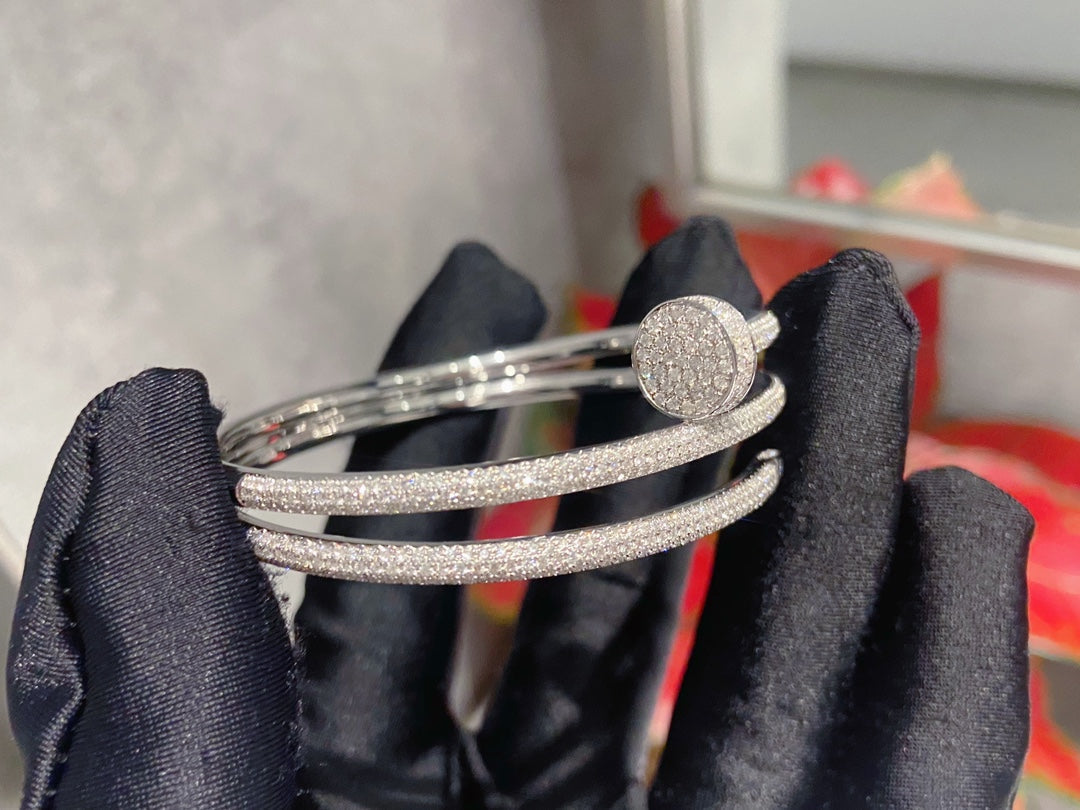 [baslovejewels]JUSTE BRACELET 3.5MM DOUBLE ROWS SILVER DIAMOND