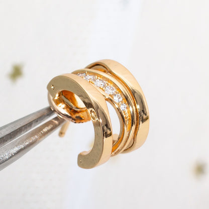 [baslovejewels]ZERO 1 PINK GOLD DIAMONDS EARRINGS