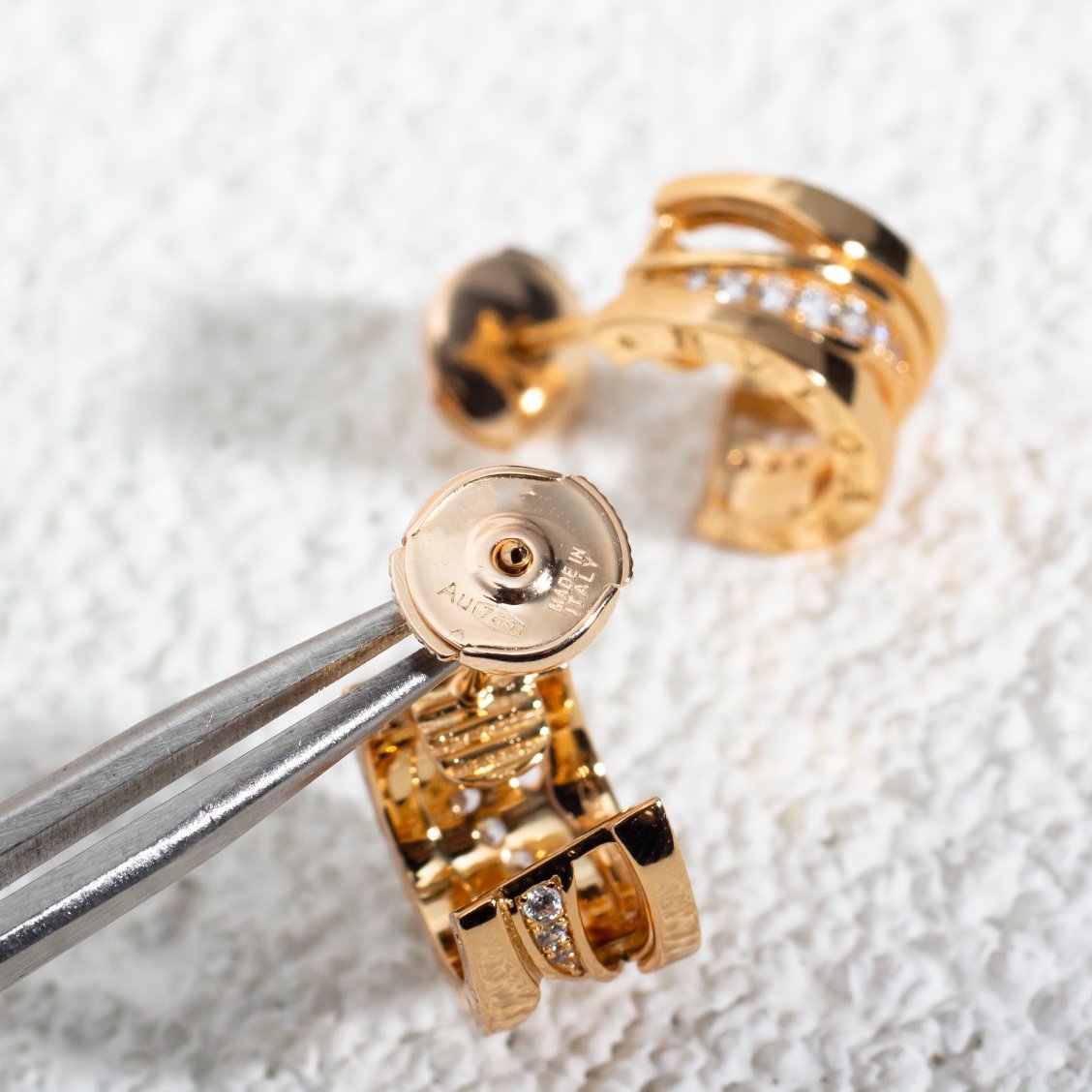 [baslovejewels]ZERO 1 PINK GOLD DIAMONDS EARRINGS