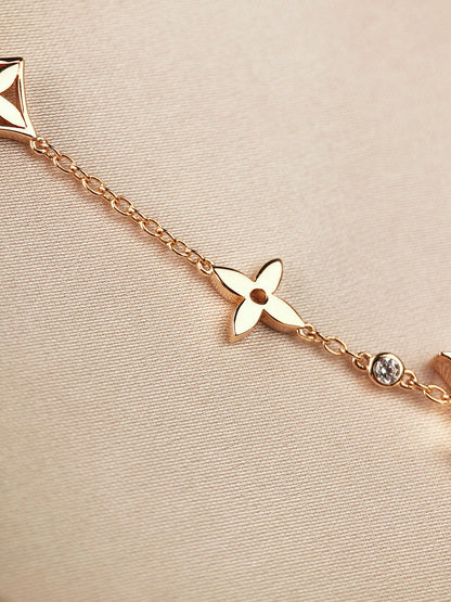 [baslovejewels]STAR AND SUN 7 MOTIFS GOLD BRACELET