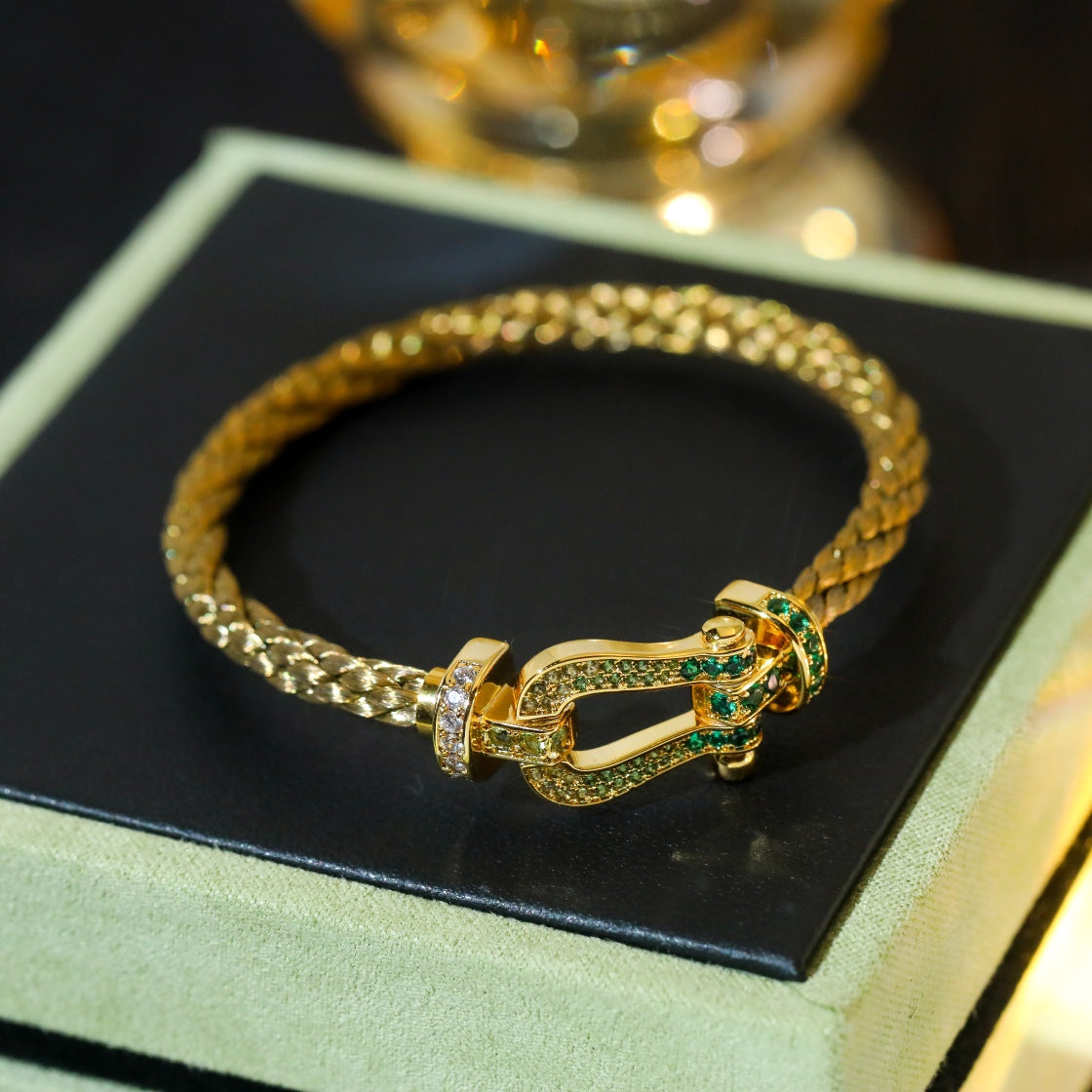[baslovejewels]FORCE 10 GOLD GREEN DIAMOND PAVED