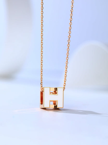 [baslovejewels]H CAGE PINK GOLD NECKLACE