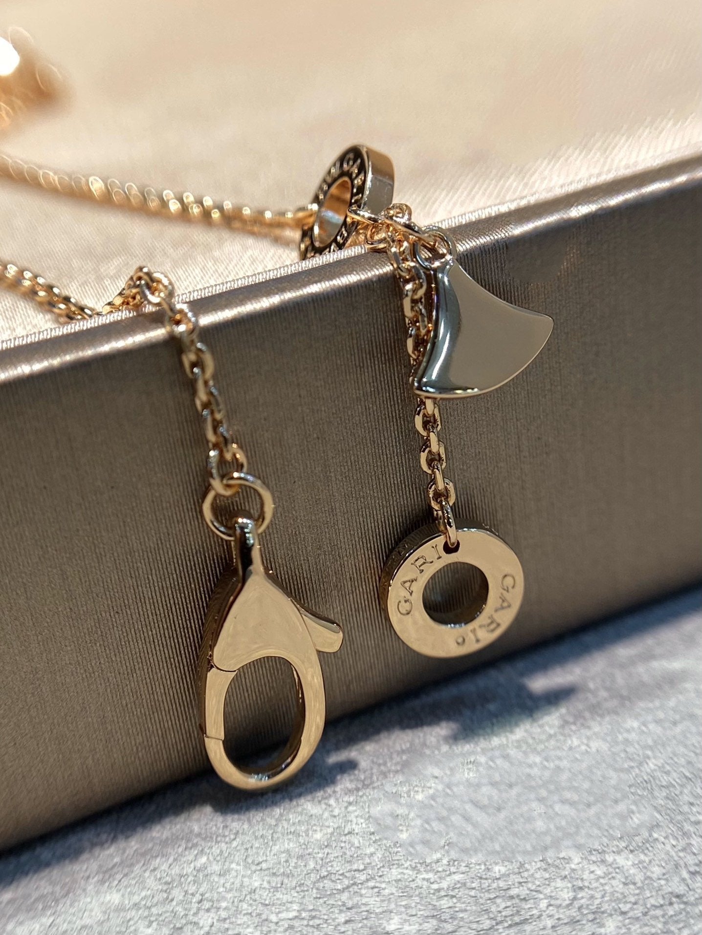 [baslovejewels]DREAM MOP DIAMOND PAVED PINK GOLD NECKLACE