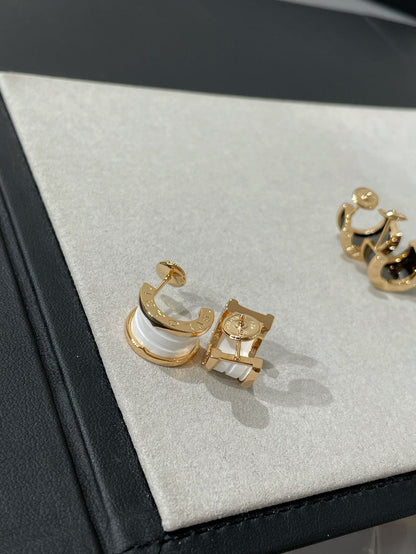 [baslovejewels]ZERO 1 PINK GOLD CERAMIC EARRINGS
