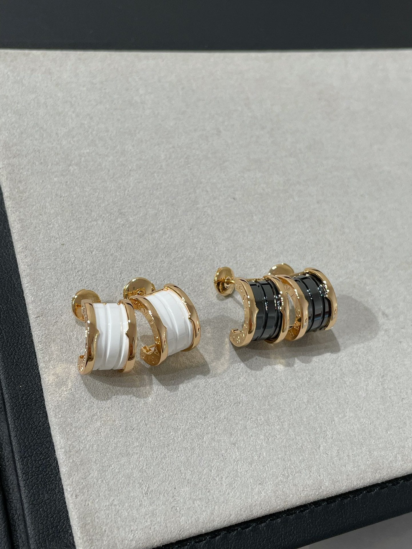 [baslovejewels]ZERO 1 PINK GOLD CERAMIC EARRINGS