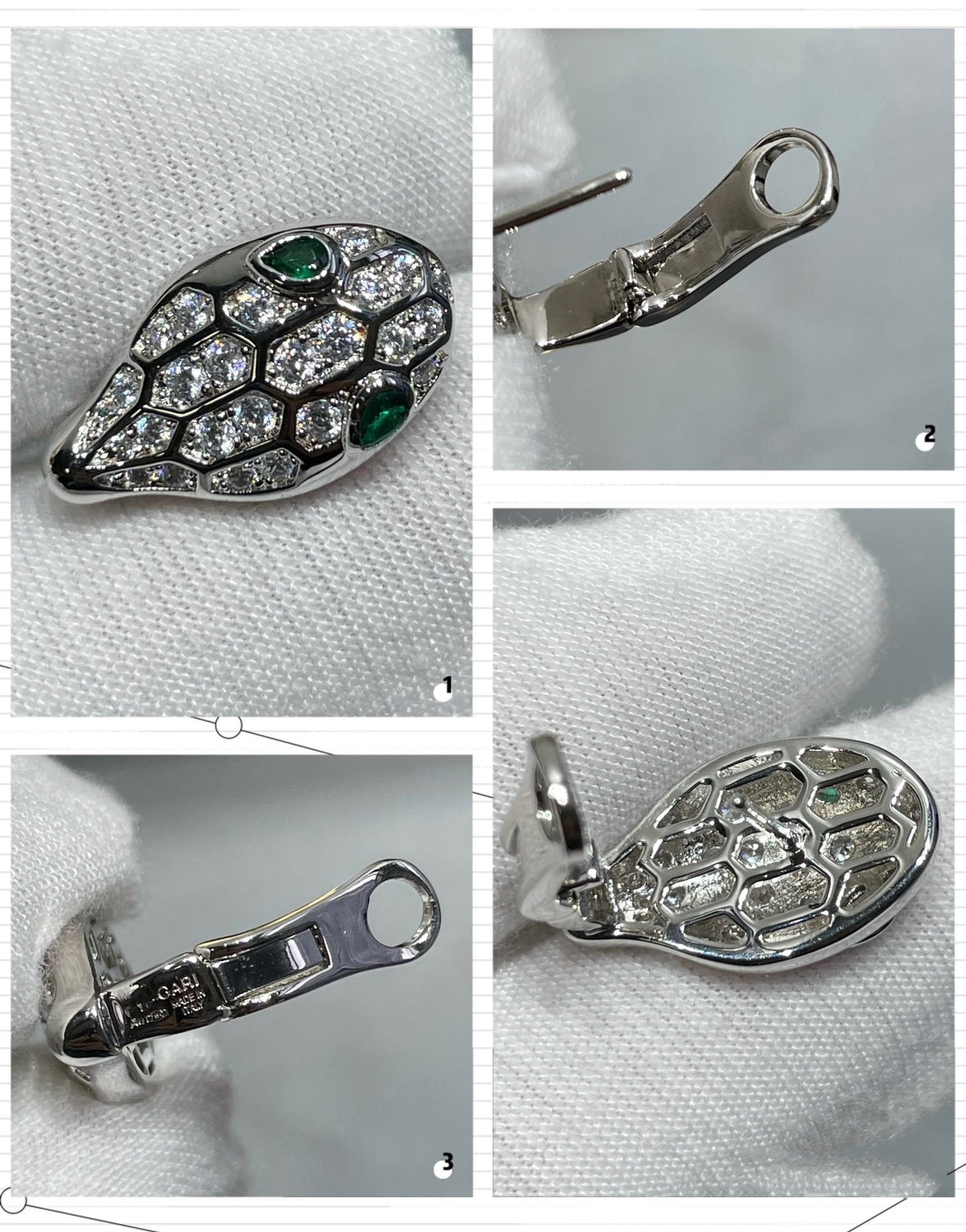 [baslovejewels]SERPENT DIAMOND STUD EARRINGS