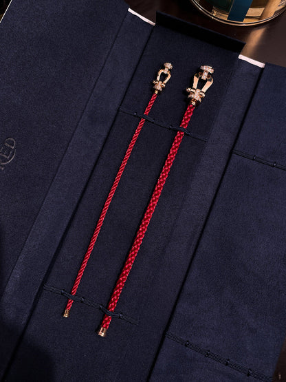 [baslovejewels]FORCE 10 HALF DIAMOND PINK GOLD RED CORDERI LARGE AND MEDIUM MODEL