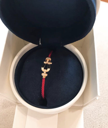 [baslovejewels]FORCE 10 HALF DIAMOND PINK GOLD RED CORDERI LARGE AND MEDIUM MODEL