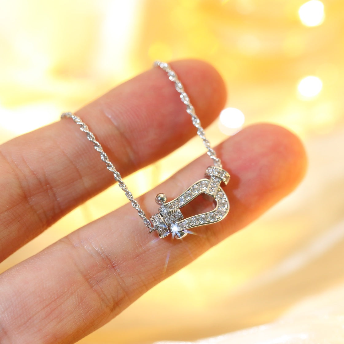 [baslovejewels]FORCE 10 DIAMOND SILVER NECKLACE MINI MODEL