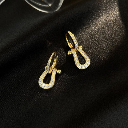 [baslovejewels]FORCE 10 FULL DIAMOND DROP EARRINGS MEDIUM MODEL