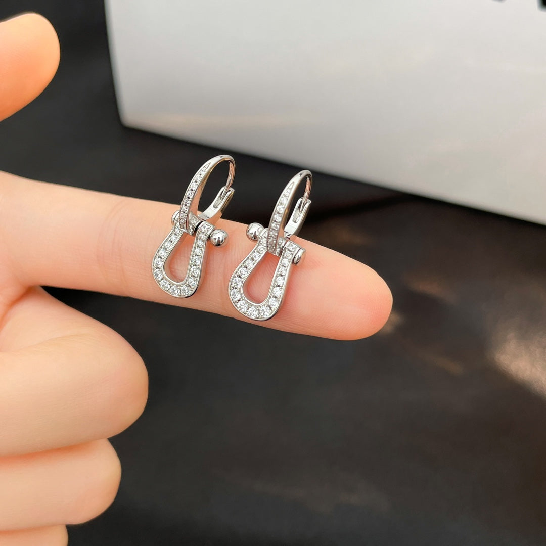 [baslovejewels]FORCE 10 FULL DIAMOND DROP EARRINGS MEDIUM MODEL